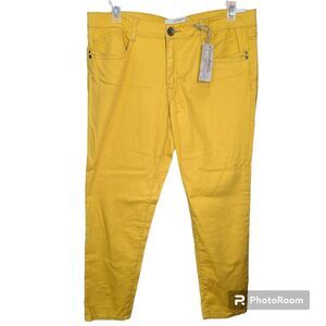 Y2K Componix by Jolt Size 16 Yellow Cotton Mid-Rise Skinny Jeans NWT